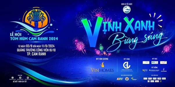 Festival key visual — “Vịnh Xanh Bừng Sáng”, Cam Ranh Lobster Festival 2024.