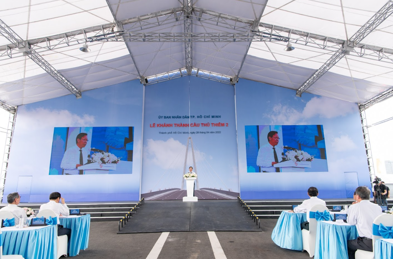 Staging built for a landmark civic moment.