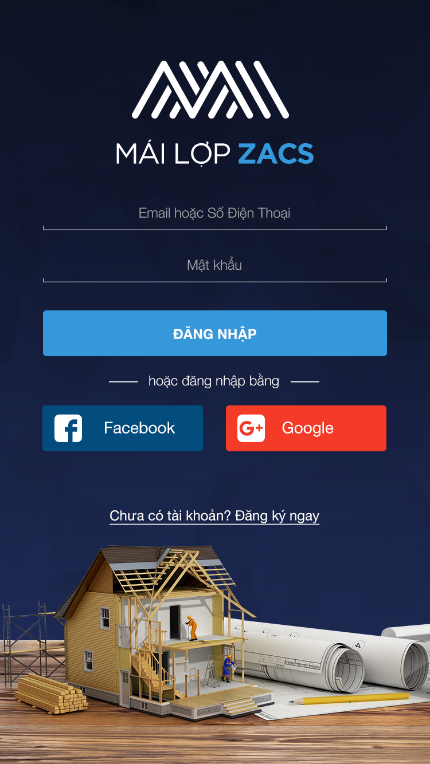 Mái Lợp Zacs — the consumer app linking homeowners to skilled builders.